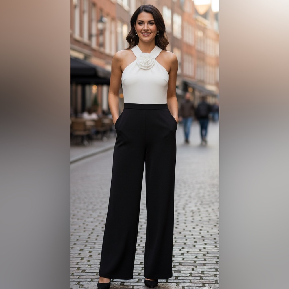 Elegant Black and White Jumpsuit